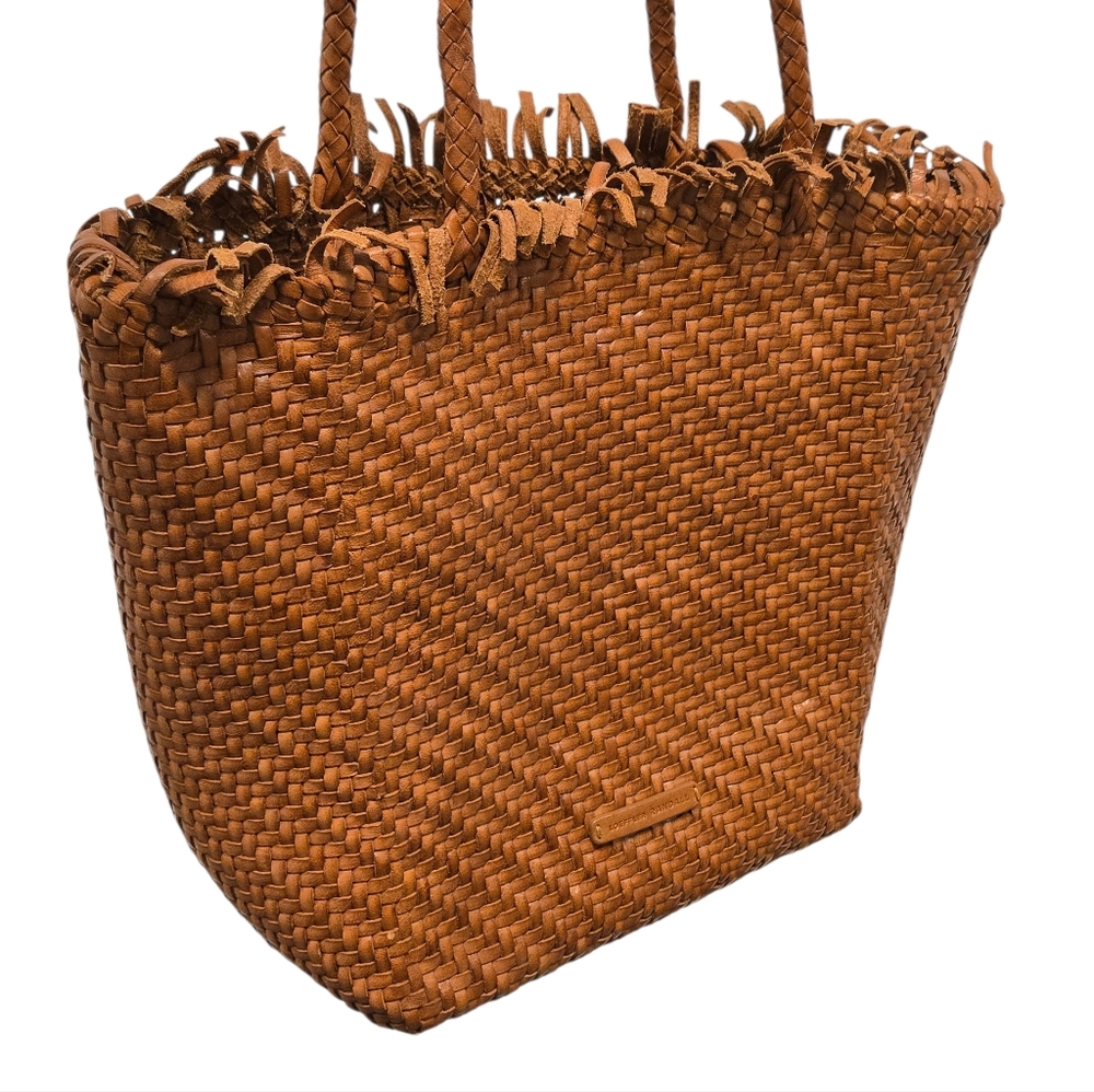 Loeffler Randall Leather Woven  Tote in Brown - Picture 2 of 12
